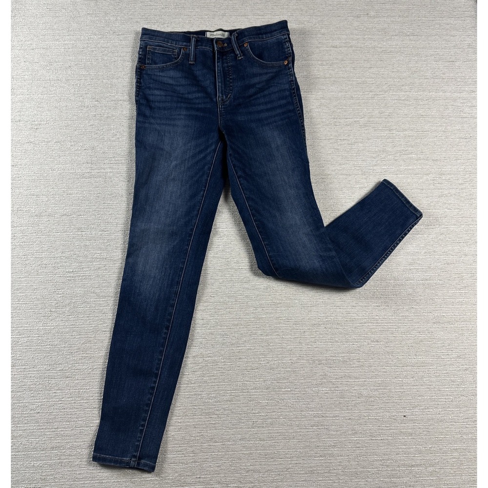 High Rise Skinny Jeans Dark Wash Stretch Minimalist Classic Madewell 28
